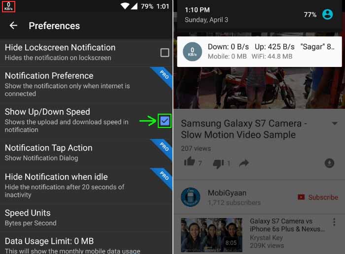 Display Internet Speed In Android's Status Bar