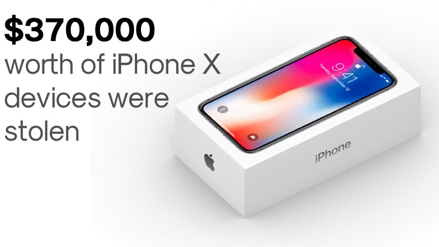 Apple iPhone X: Thieves Snatch 300+ iPhone X Worth $370,000