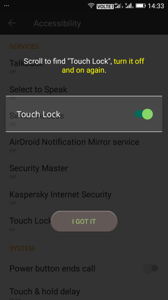 Disable The Touch Control And Freeze Android Screen