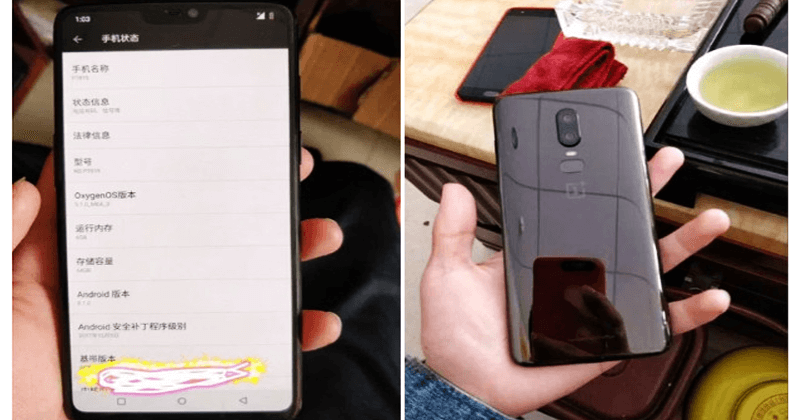 WoW! OnePlus 6 Leaked In LIVE Image With iPhone X-like Notch
